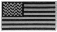 US Flag Patch Black And Gray 4 Inch