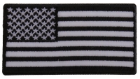 US Flag Patch Black And White 3.5 Inch US Flag Patch Black And White 3.5 Inch