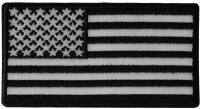 US Flag Patch Black And White 3 Inch