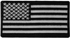 US Flag Patch Black And White 3 Inch