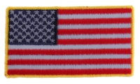 US Flag Patch Gold Border 2.5 Inch US Flag Patch Gold Border 2.5 Inch