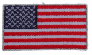 US Flag Patch Silver Border 2.5 Inch US Flag Patch Silver Border 2.5 Inch