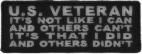 US Veteran I Did And Others Didn't Patch | US Military Veteran Patches