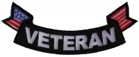 Veteran Lower Rocker with US Flag Small Patch
