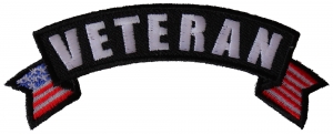 Veteran Upper Rocker with US Flag Small Patch