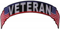 Veteran US Flag Rocker Patch | Embroidered Patches