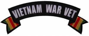 Vietnam War Vet Rocker Patch With Flags | US Military Vietnam Veteran Patches
