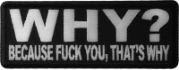 Why Because Fuck You That's Why Patch