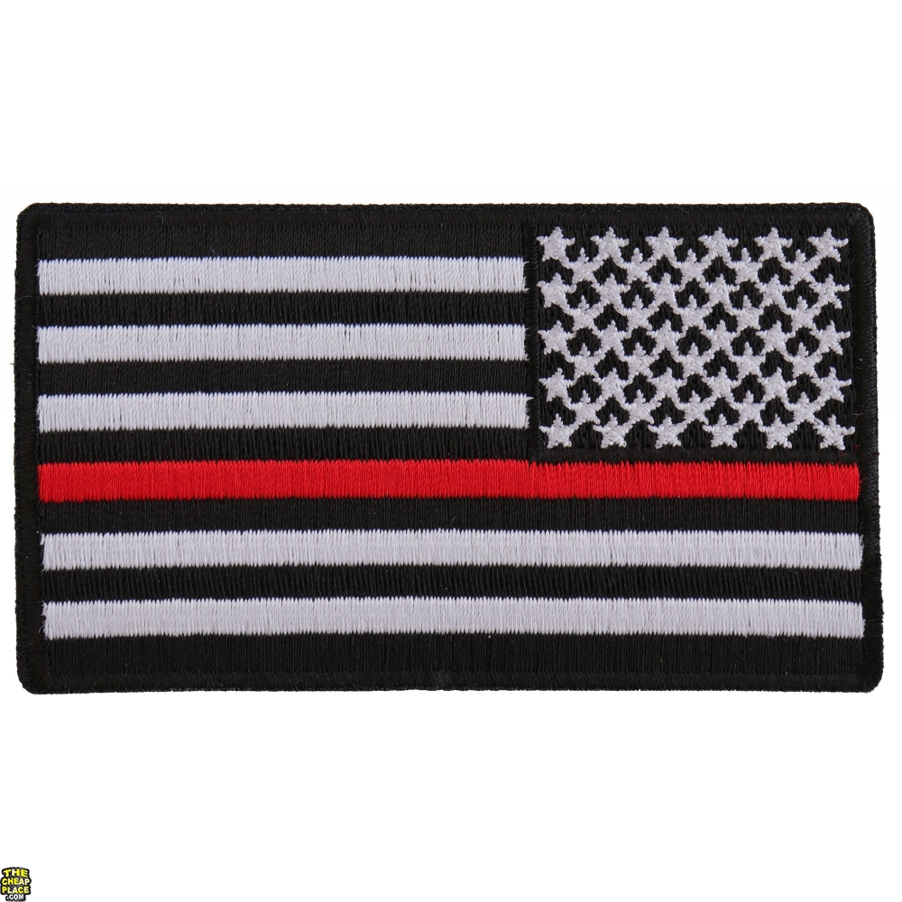 Thin Red Line American Flag Reversed Patch American Flag Patches