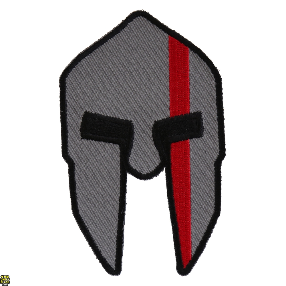 Spartan Helmet Red Line Firefighter Patch