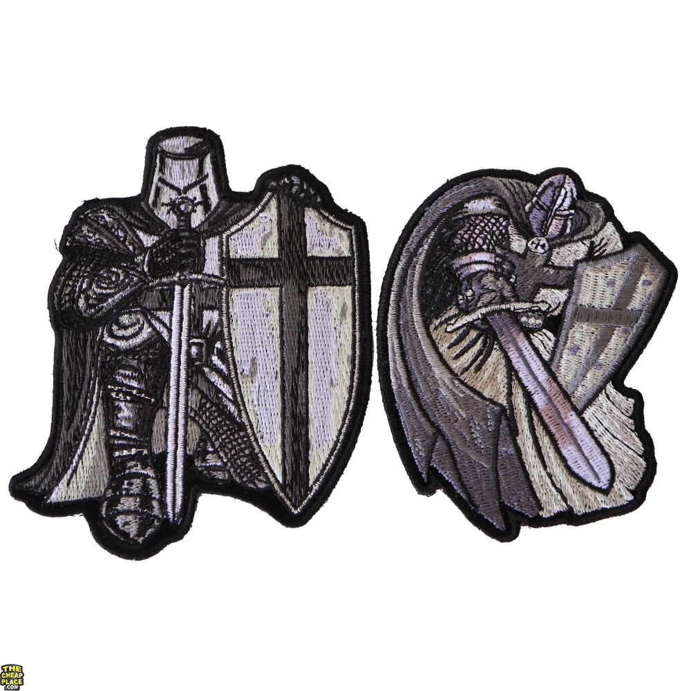 Silver Knights Iron on Patch Set of 2 TheCheapPlace
