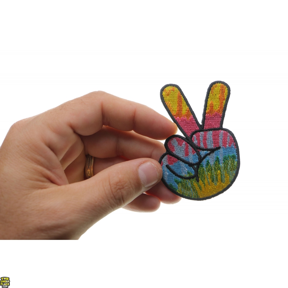Download Colorful Peace Fingers Hand Sign Iron On Patch | Peace ...