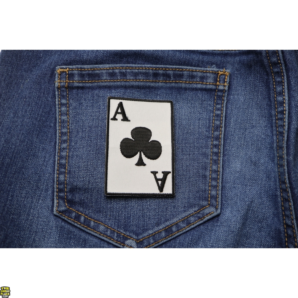 Ace Of Spades Death Playing Card Skull Poker Olive Military Embroidered Patch Velcro Military Airsoft