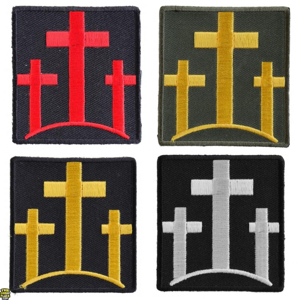 3 Crosses Christian Patch Set Of 4 Different Colors Christian Patches TheCheapPlace