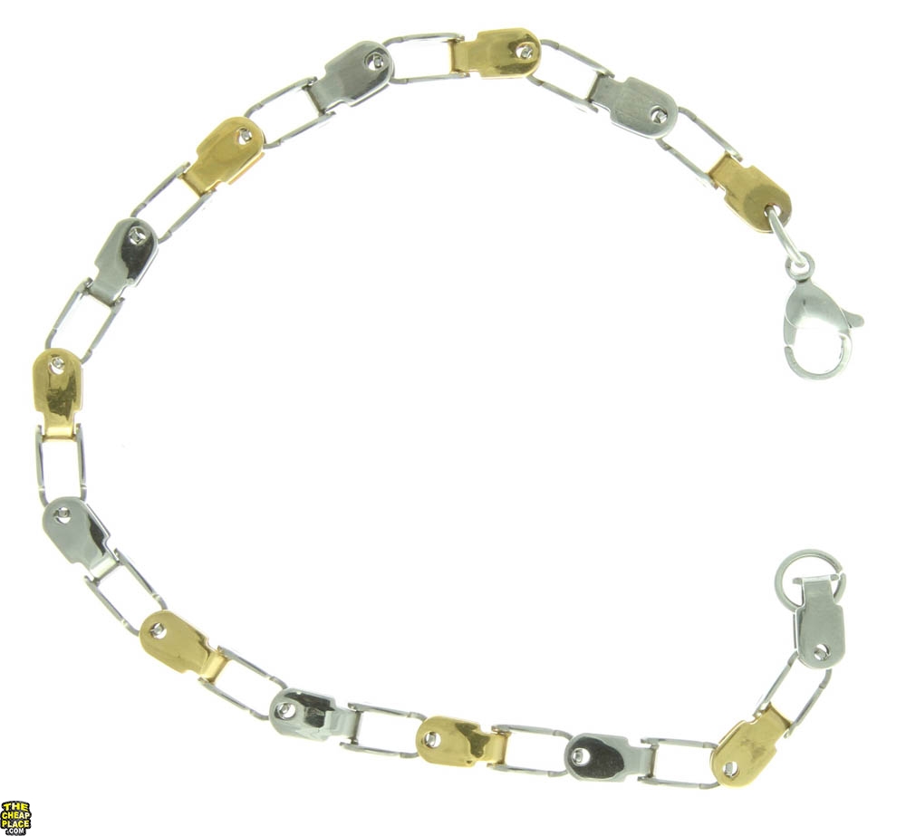 Stainless Steel Chain Shackle Bracelet Gold Links TheCheapPlace