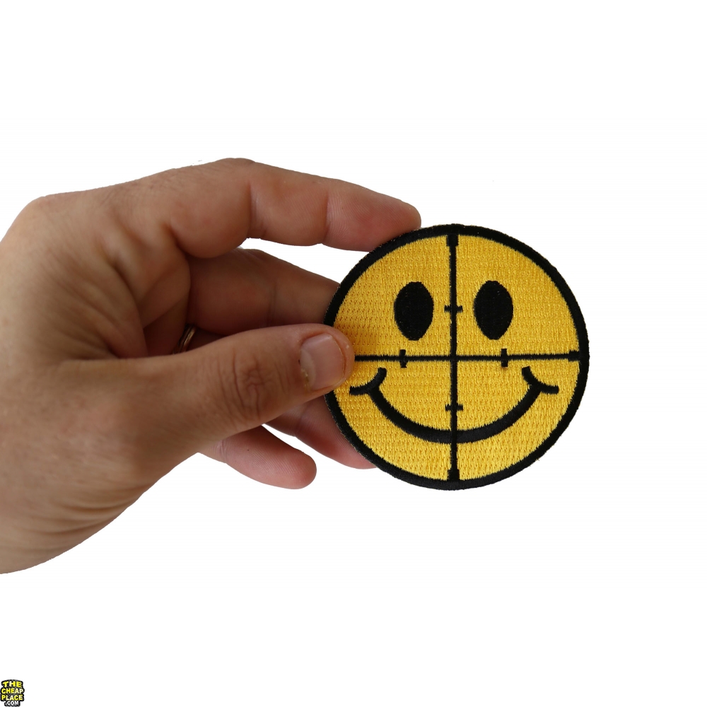 Sniper Scope Smiley Face Funny Iron On Patch TheCheapPlace