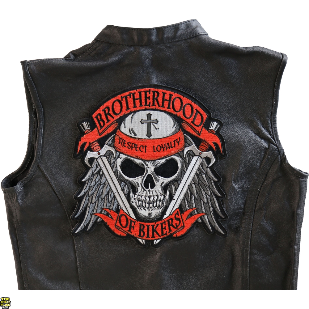 Brotherhood of Bikers Respect and Loyalty Skull Large Biker Back Patch ...