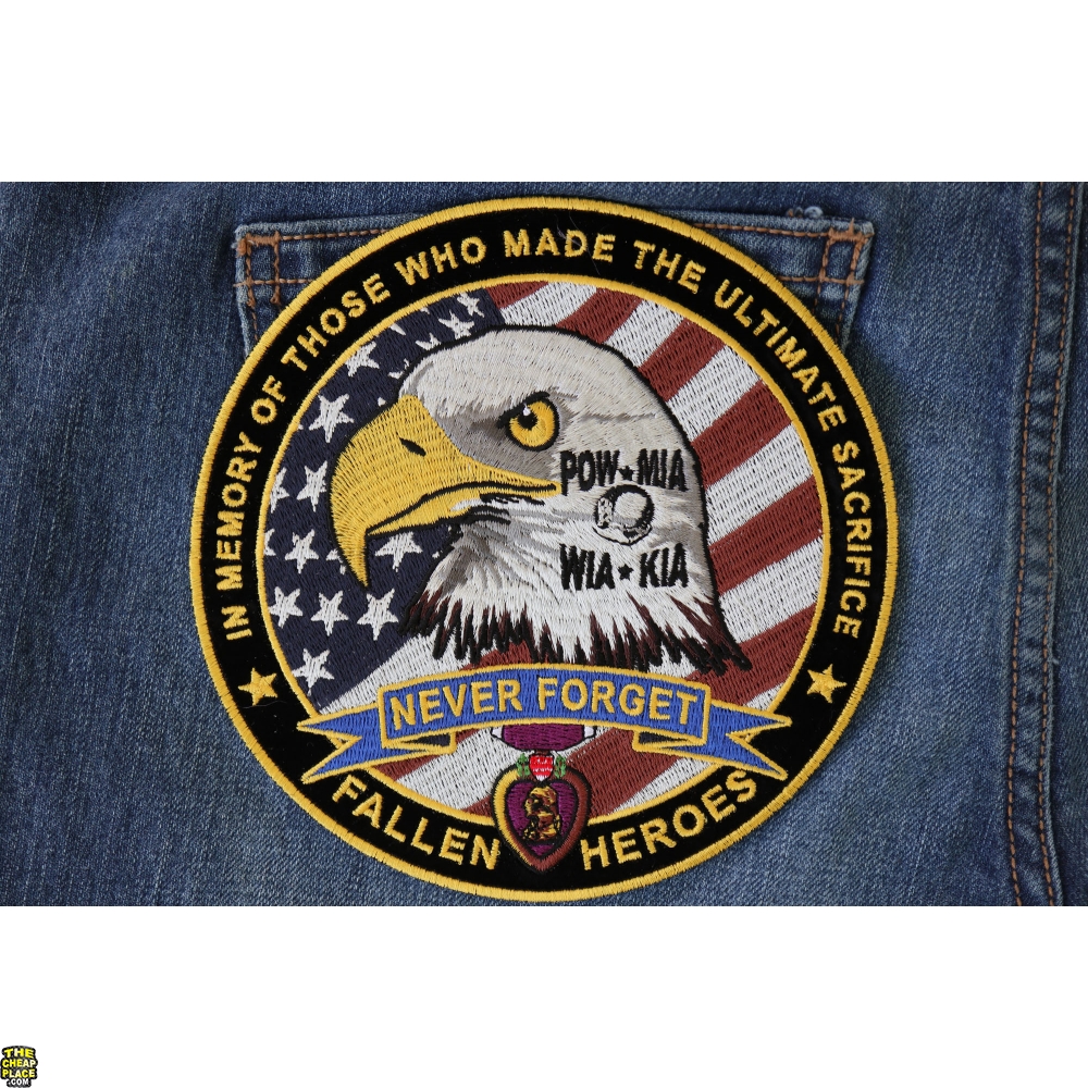 Fallen Heroes POW MIA WIA KIA Memorial Patch - TheCheapPlace
