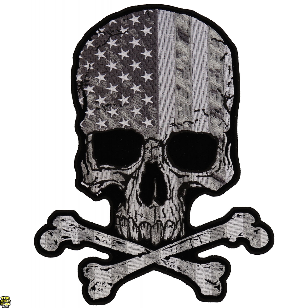 Skull American Flag Subdued Die-Cut Decal Stickers - 2 Pack For Vehicles & Gear