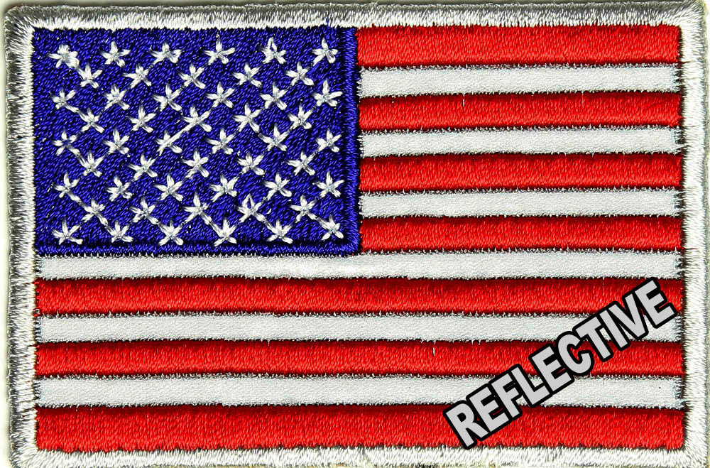 American flag reflective patch  reflective flags thecheapplace