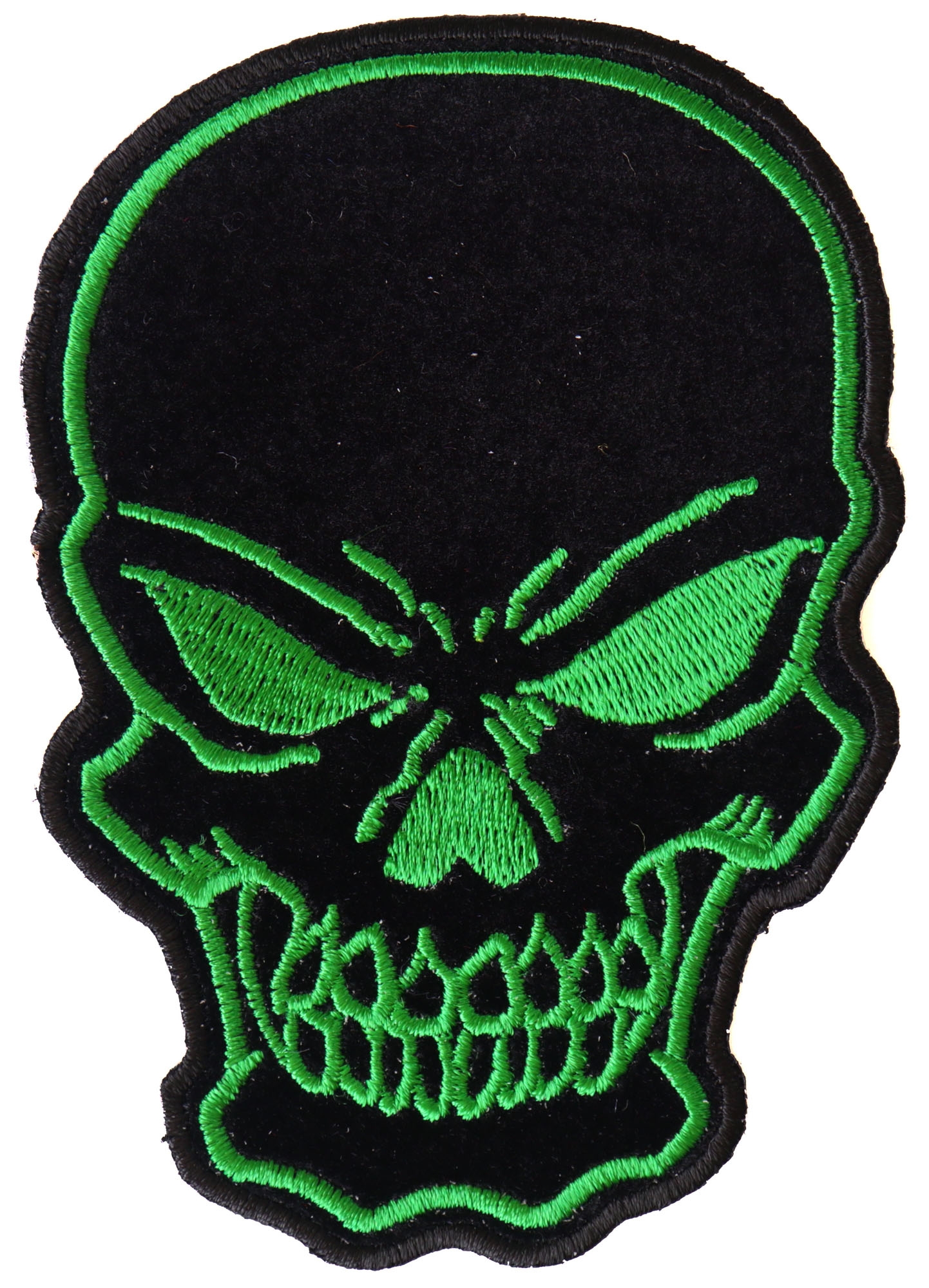 Green Skull Patch, Biker Skull Patches by Ivamis Patches