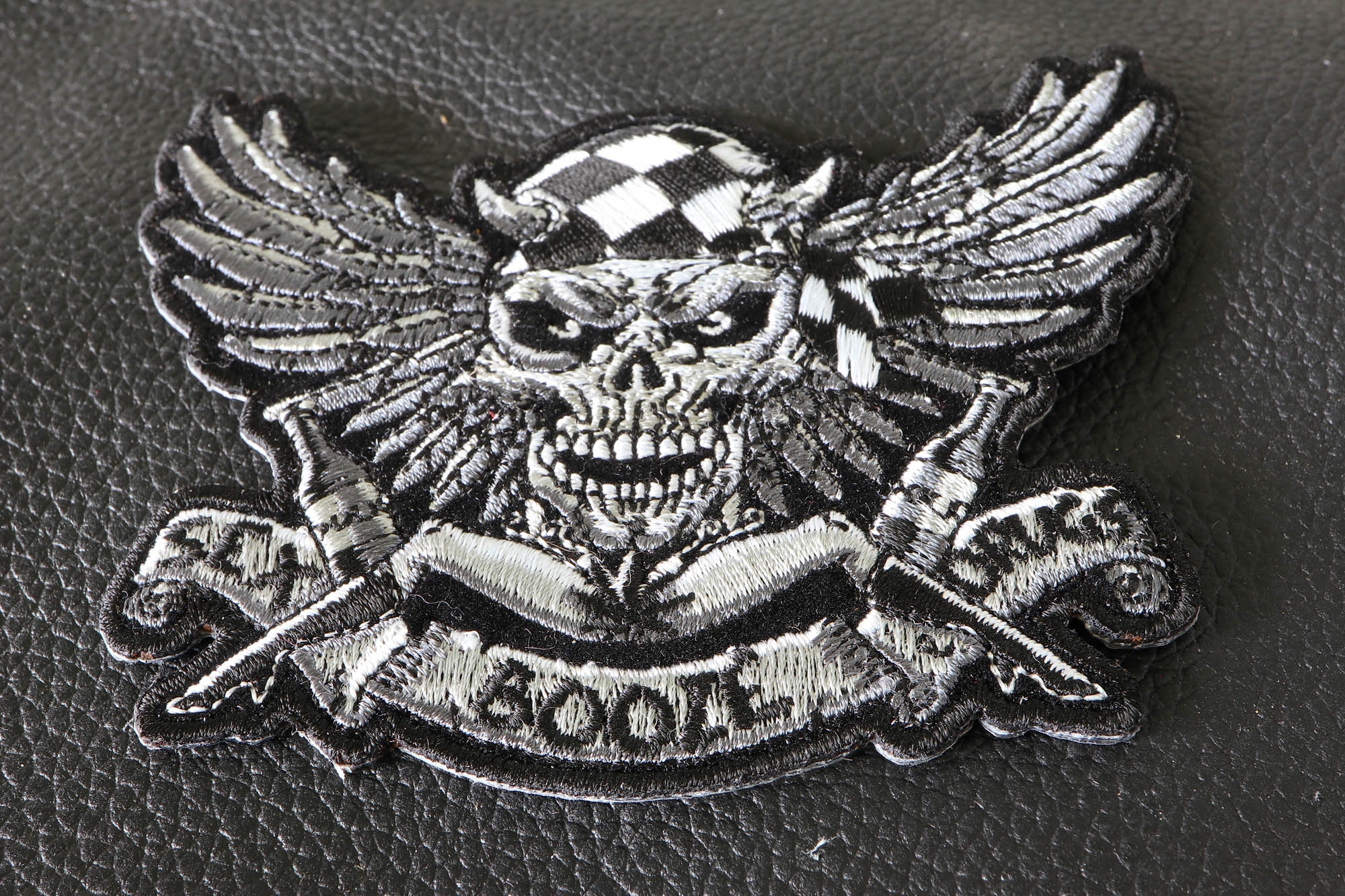 Sex Booze Drugs Checkered Skull And Wings Biker Patch Thecheapplace 