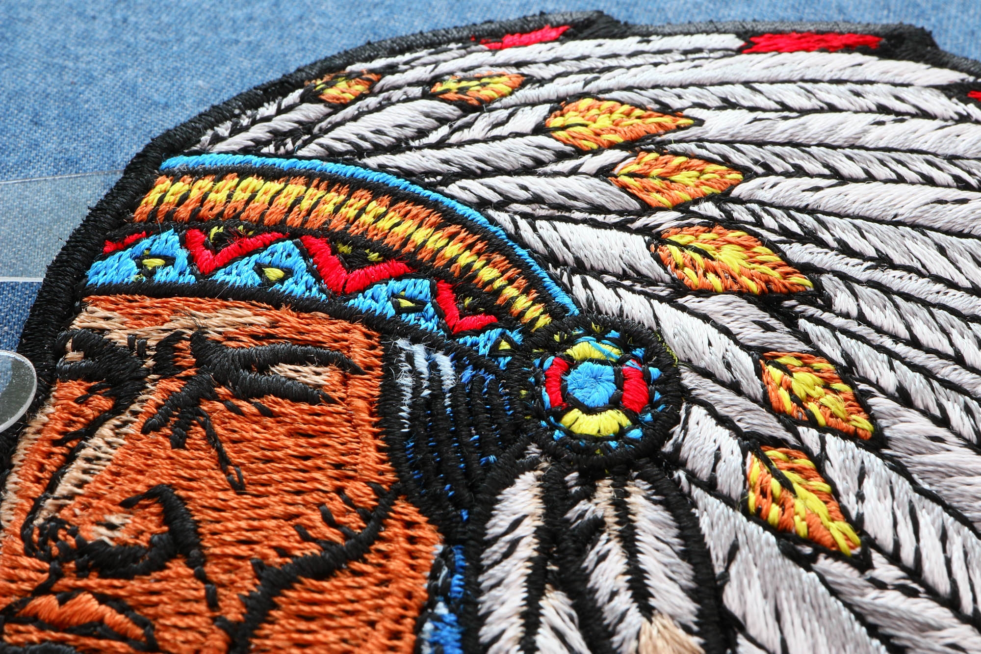 thumbnail image 2 of Athena Brands Indian Chief Headdress Patch – Iron-On Applique Southwest Indigenous Design 2 of 3