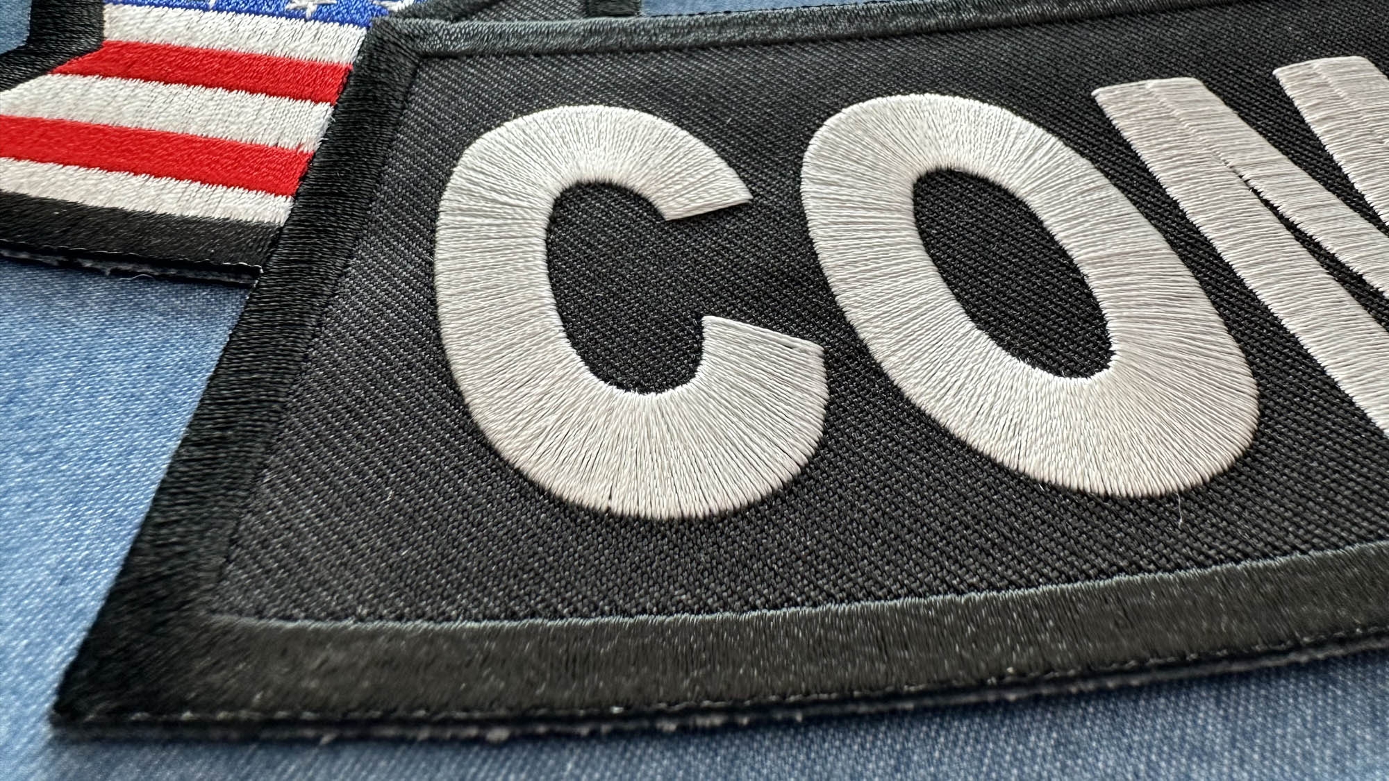 Combat Vet Patch, US Flag Large Rocker Patch by Ivamis Patches