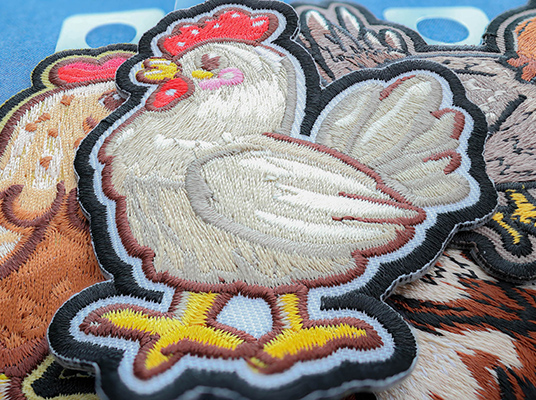 Custom embroidered chicken patch