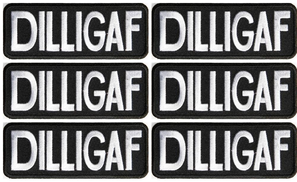 DILLIGAF Funny Motorcycle Embroidered Patch - Iron-On / Sew-On (E-2)