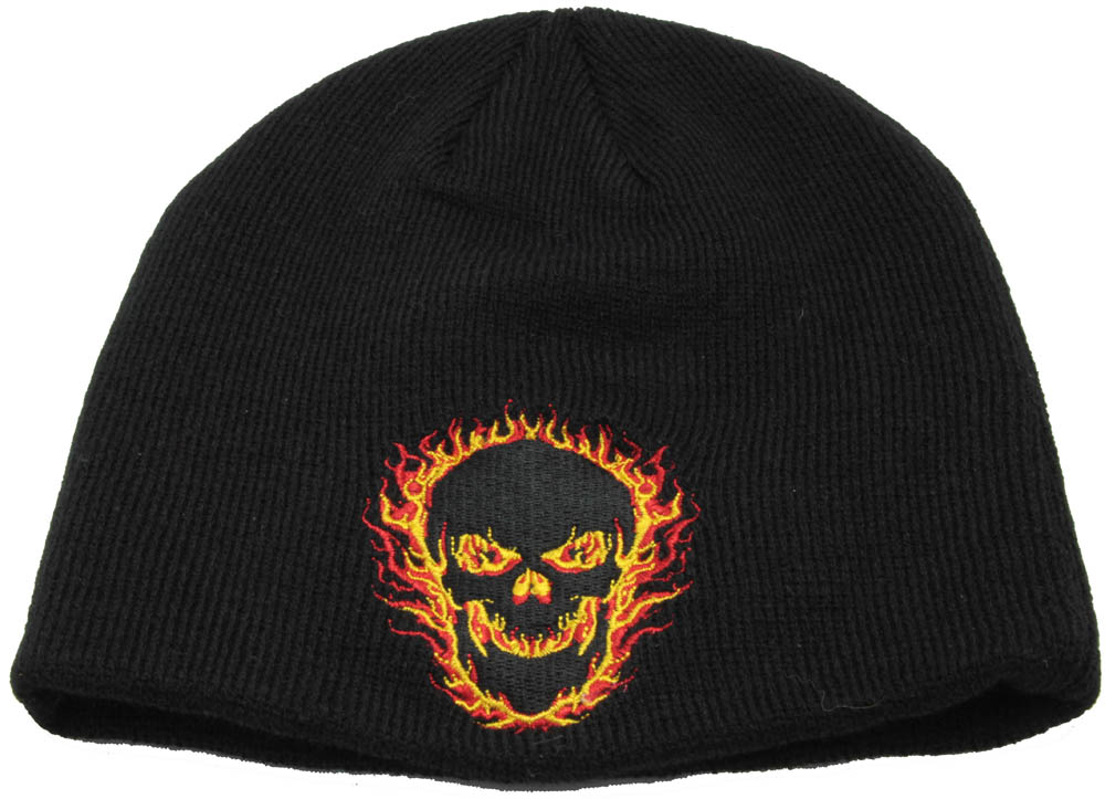 Flaming Skull Beanie Hat The Cheap Place