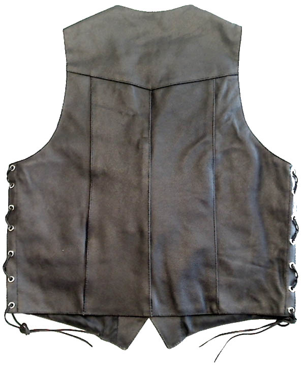 Leather Concealment Vest With Gun Pockets For Bikers