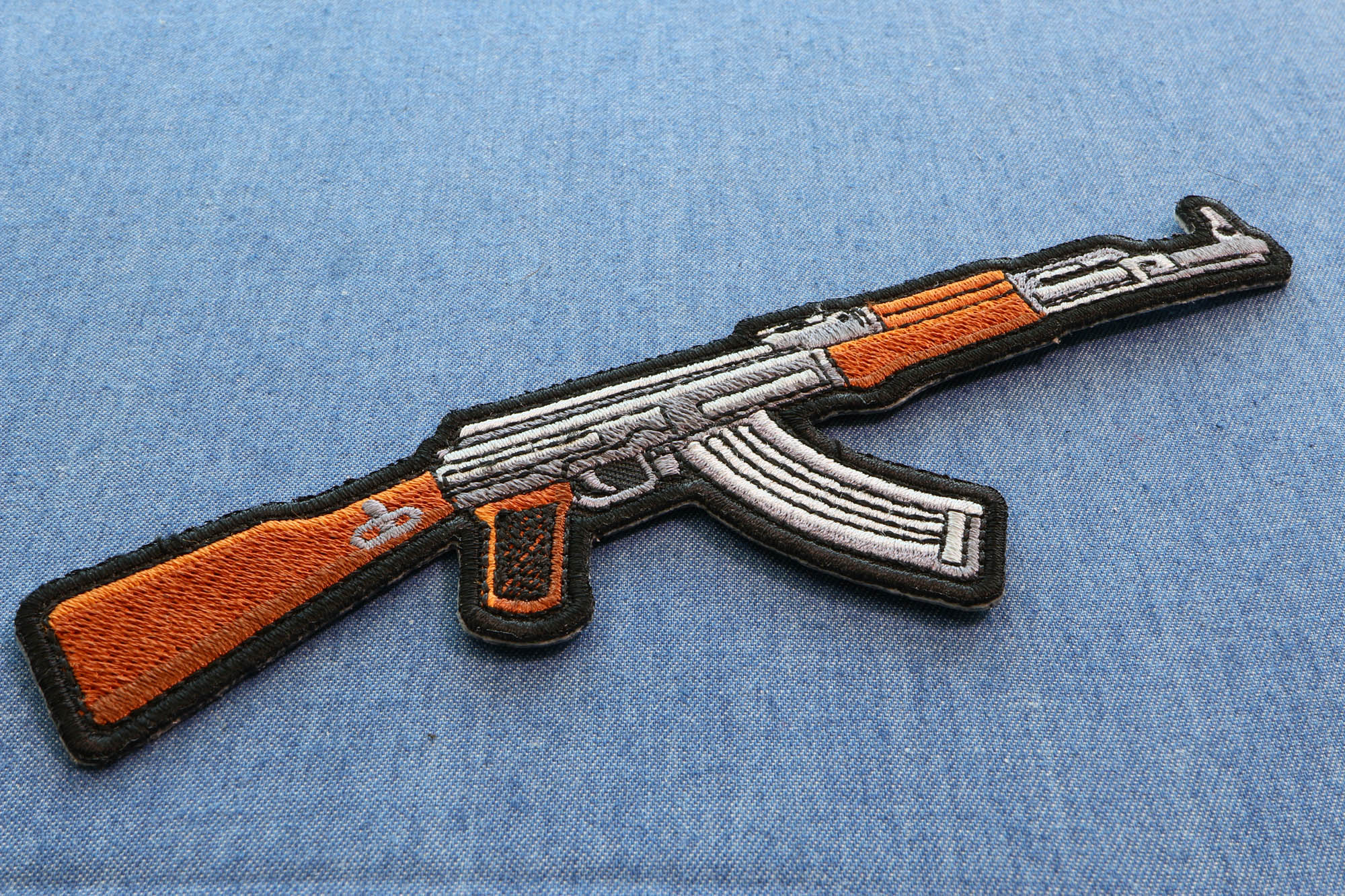 AK-47 Embroidered Gun Patch Points Right | Embroidered Patches by ...
