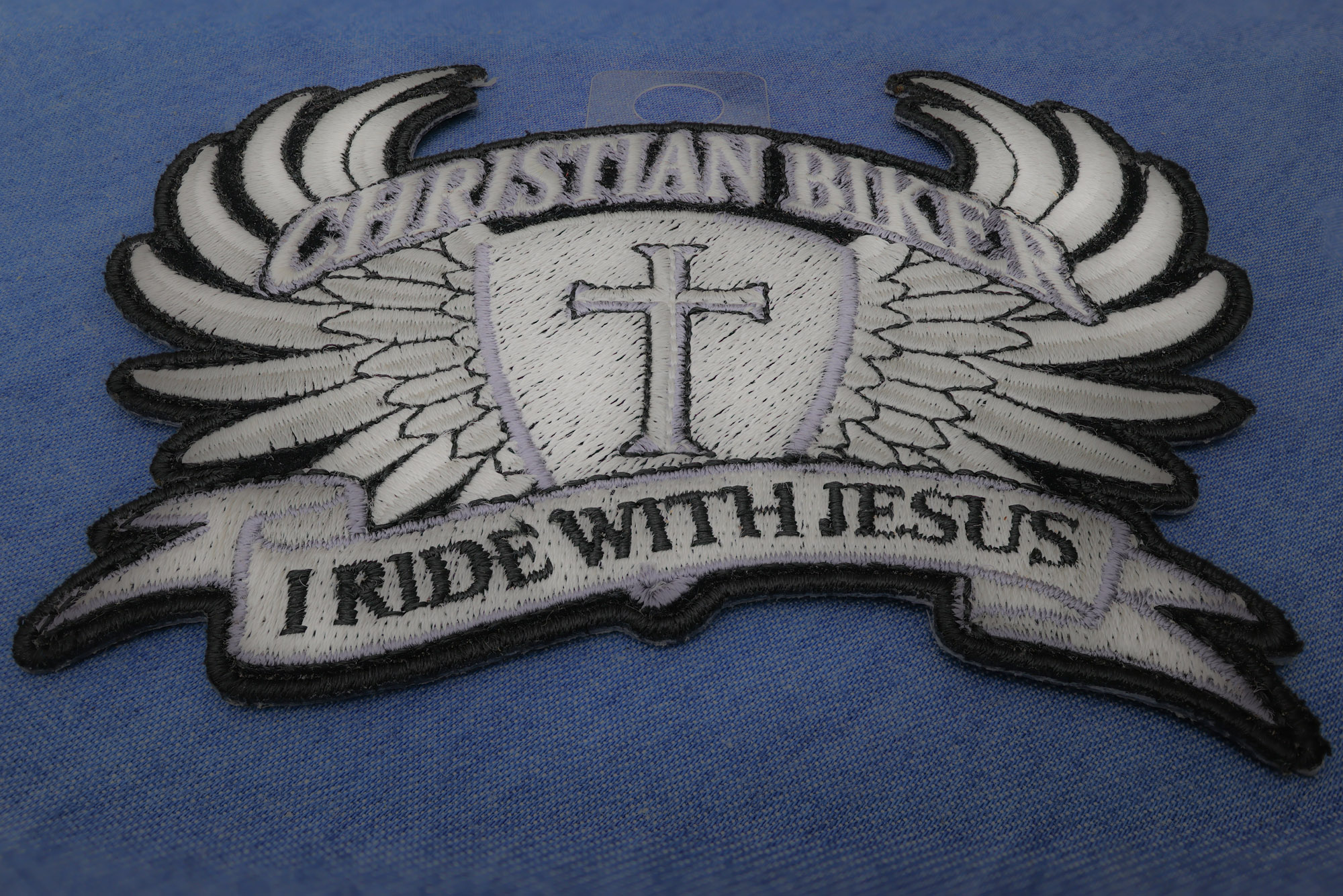 Christian Biker Patch for Sewing or Ironing on to Jackets by