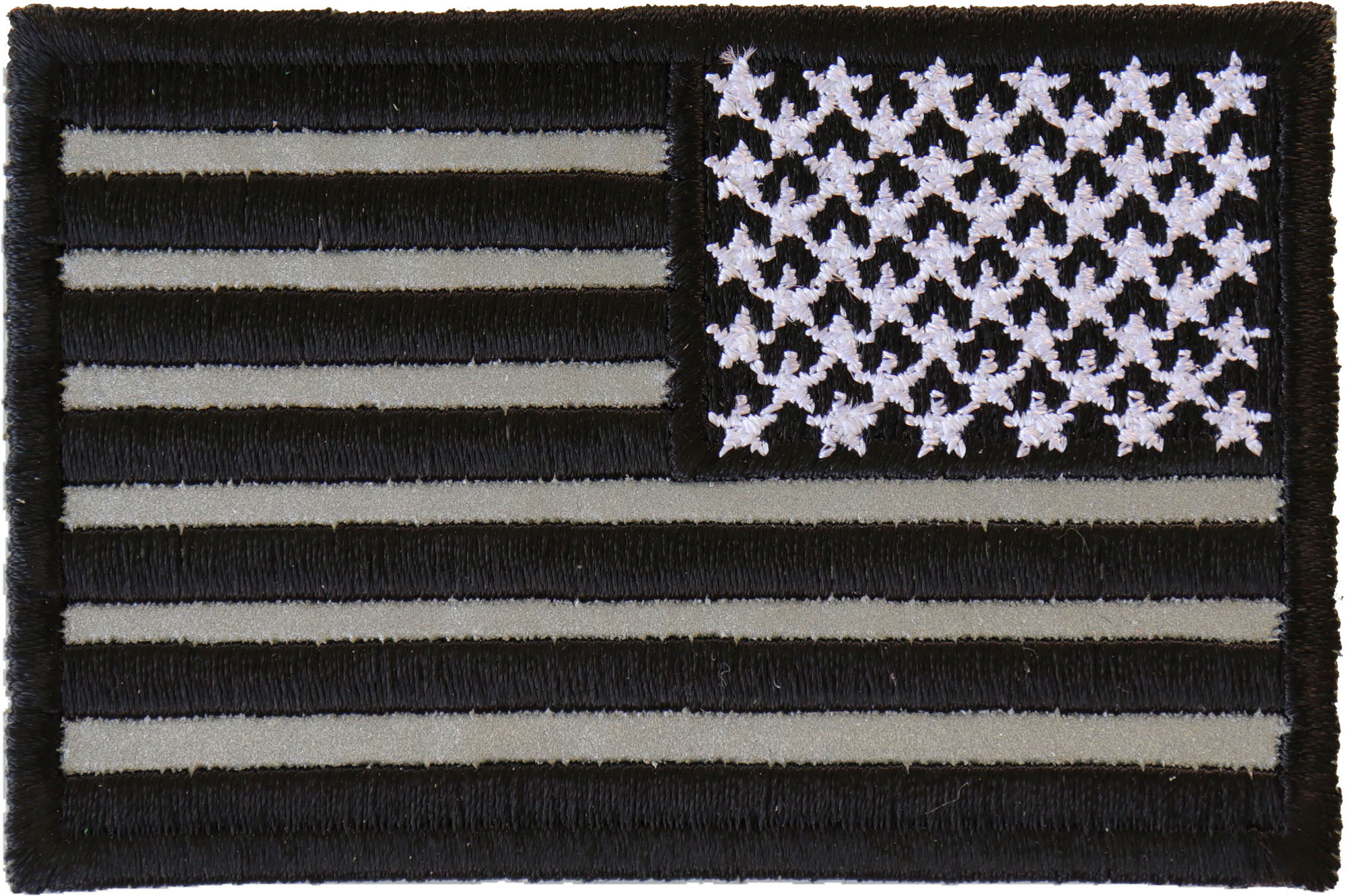Reverse Black Reflective US Flag Patch Reflective Flags TheCheapPlace