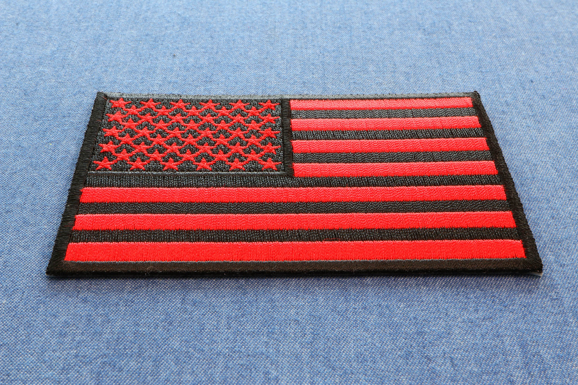 Black and Red American Flag Patch 4 Inch US Military Veteran Patches