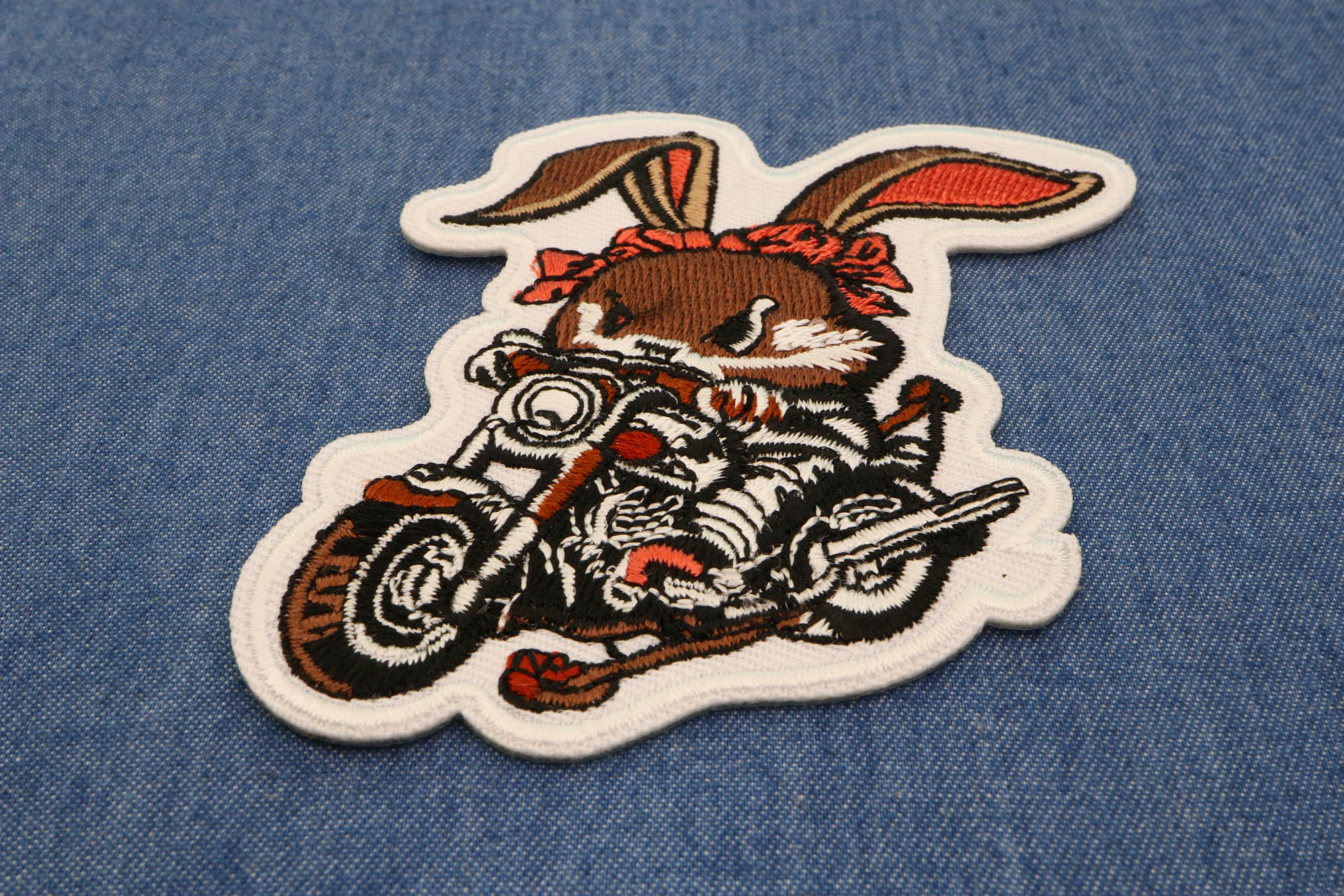 Cute Mean Rabbit on Motorcycle Patch, Biker Vest Patches, Sew or Iron ...