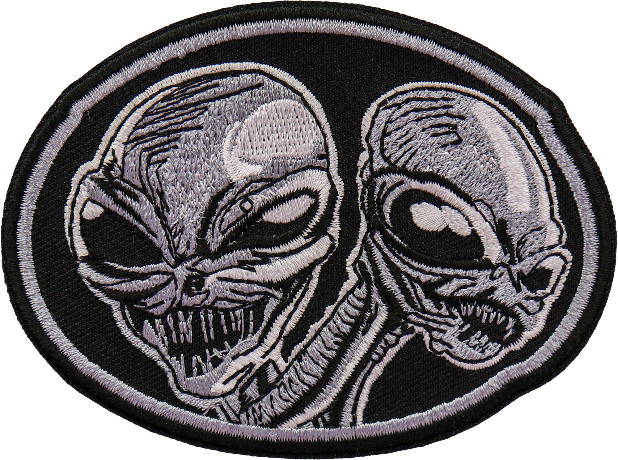 Two Aliens Patch - Iron on Novelty Patches by Ivamis Patches