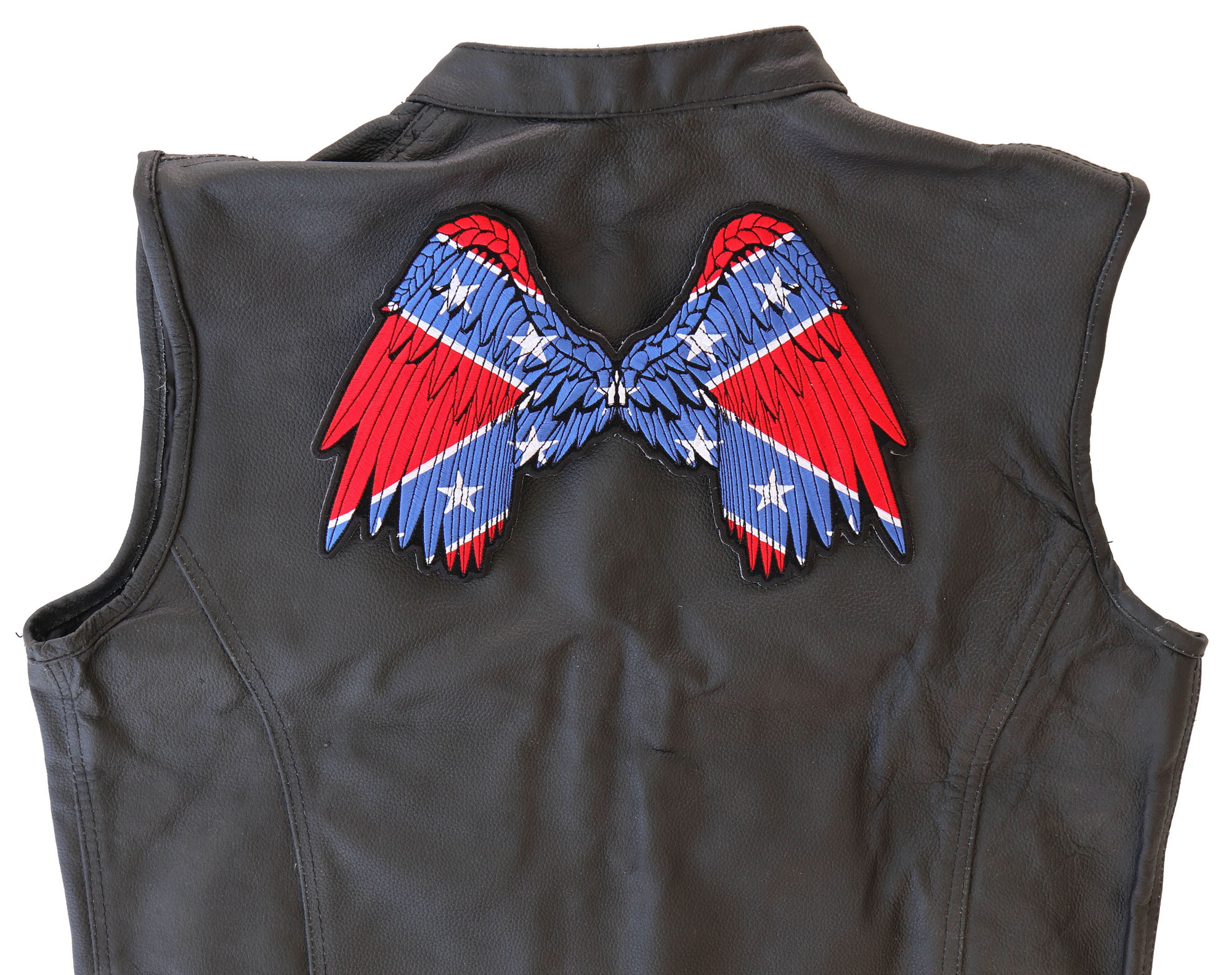 Rebel flag leather vest store