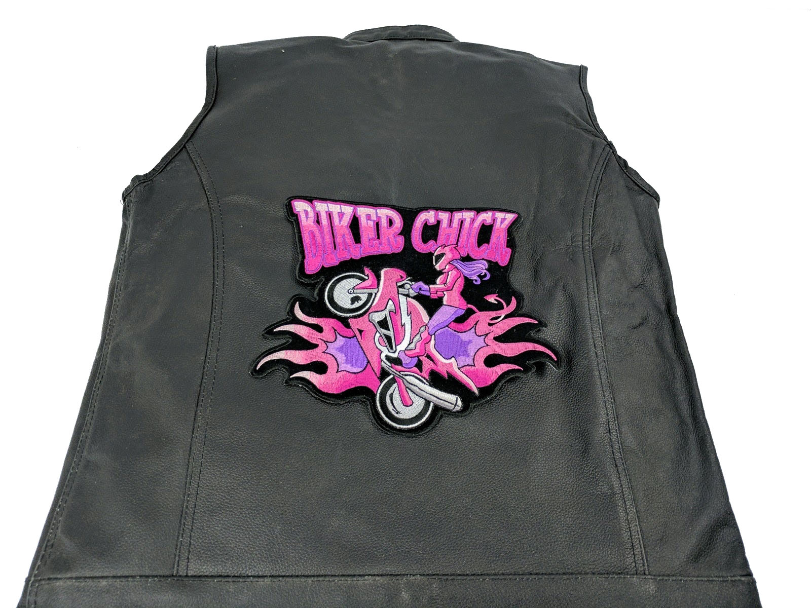 Biker Chick Wheeley Girl Large Back Patch Embroidered Patches By Biker Chick Wheeley Girl Large Back Patch Embroidered Patches By