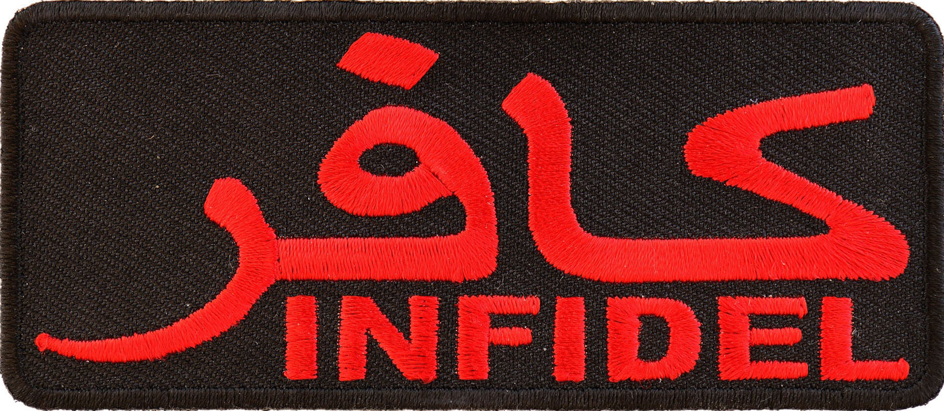 Armed Infidel Arabic Tactical Crusader Hook Patch – Velcro Backing, Military Style