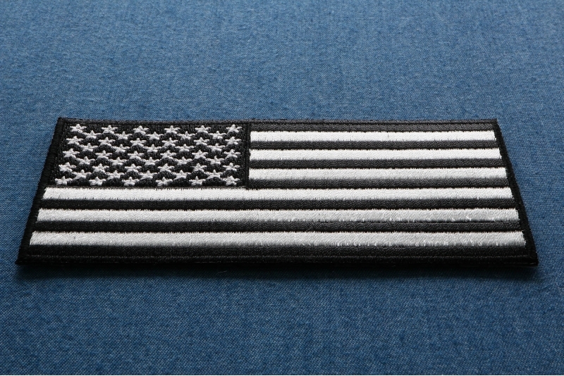 American Flag Patch Black White 5 Inch