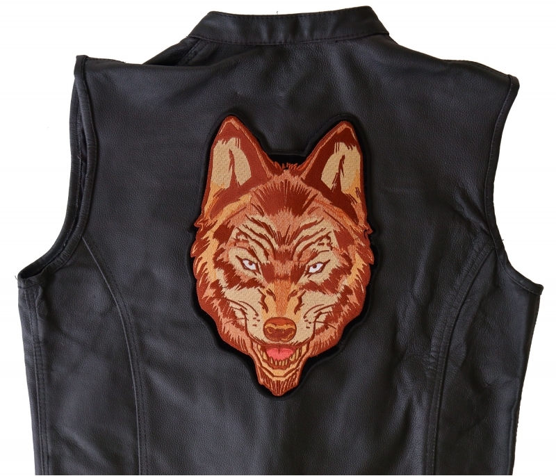 Brown Wolf Embroidered Iron on Patch Brown Wolf Embroidered Iron on Patch