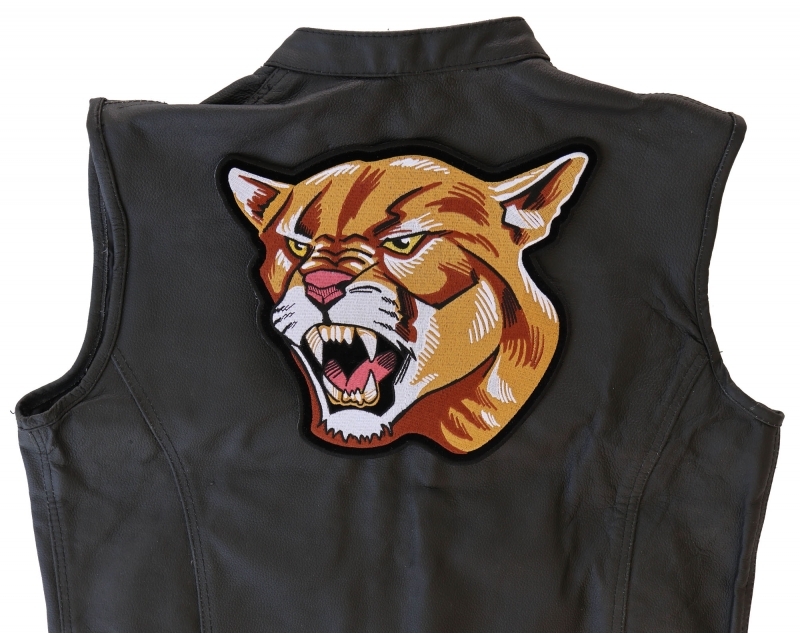 Brown Cougar Large Embroidered Iron-On Patch Brown Cougar Large Embroidered Iron-On Patch