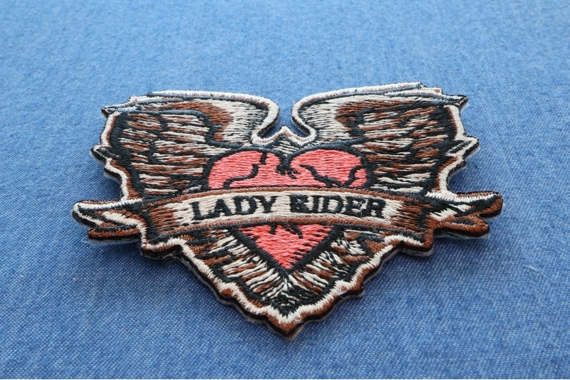 Gothic Heart and Wings Lady Rider Patch