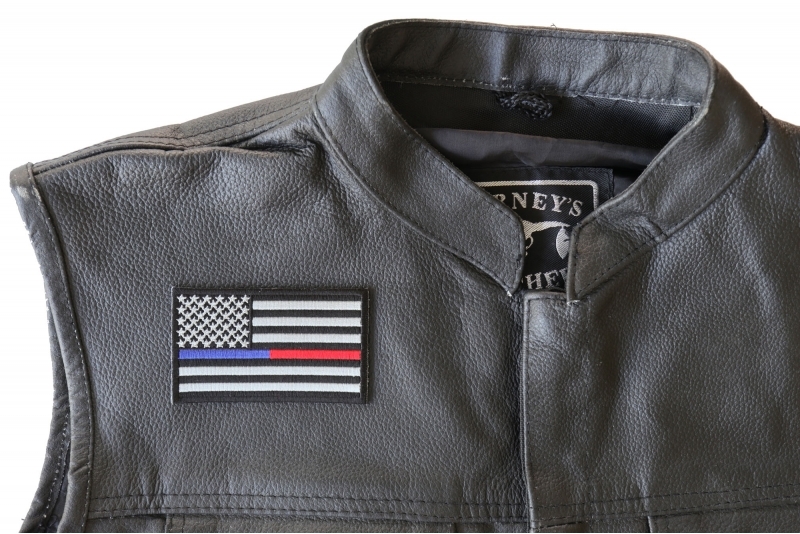 Red and Blue Line Law Enforcement and Firefighter Support American Flag Patch Red and Blue Line Law Enforcement and Firefighter Support American Flag Patch