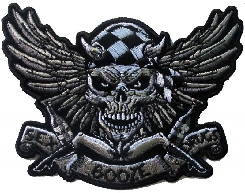 Nice Skull Patch - Sex Booze Drugs Checkered