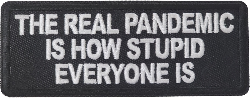 The Real Pandemic Is How Stupid Everyone Is Iron-On Patch The Real Pandemic Is How Stupid Everyone Is Iron-On Patch