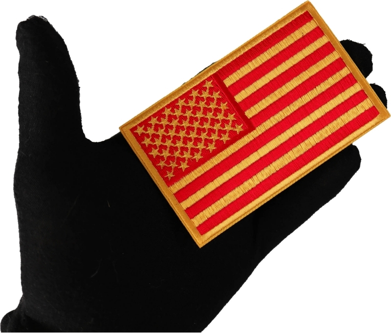 You asked for it and we got it! New Red and Yellow Embroidered American Flag Patch You asked for it and we got it! New Red and Yellow Embroidered American Flag Patch