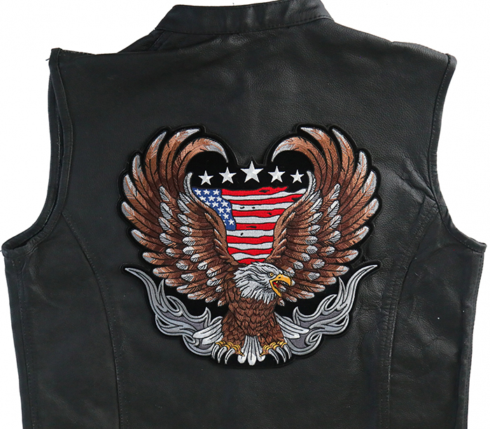 USA AMERICAN FLAG MILITARY POLICE FIRE UNIFORM MOTORCYCLE BIKER VEST PATCH O-6 